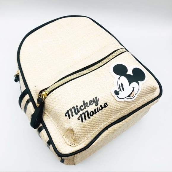 Disney Mickey Mouse Straw Raffia Style Mini Backpack 10”in x 7”in Disney Travel - Picture 13 of 14